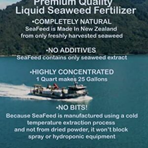 SeaFeed New Zealand Liquid Seaweed Fertilizer 33.8oz Liquid Plant Food for Indoor Plants Vegetables Trees and Lawns | Liquid Lawn Fertilizer