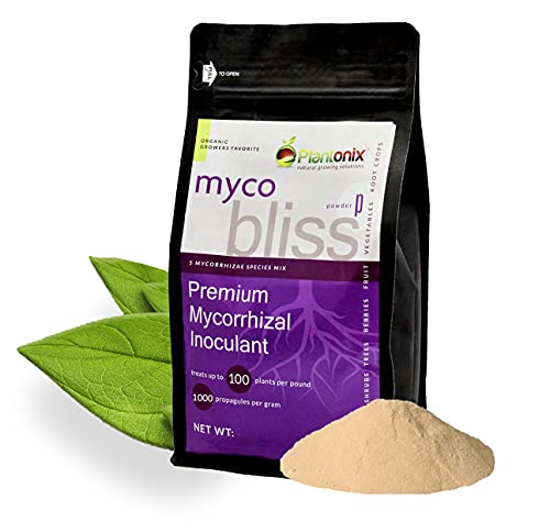 Myco Bliss - Mycorrhizal Inoculant for Plants - 5 Superior Strains - Organic Mycorrhizae Root Enhancer - Increases Nutrient Absorption & Crop Yields (1lb, Powder)