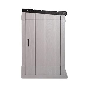 Toomax Stora Way All-Weather Outdoor XL Horizontal 7' x 3.5' Storage Shed Cabinet for Trash Can, Garden Tools, & Yard Equipment, Taupe Gray/Anthracite