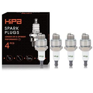 hipa rj19lm nickel copper core standard spark plug replace for champion j19lm rj 19lm briggs & stratton 796112 802592 5095k toro recycler 22 lawn mower(4 pack)