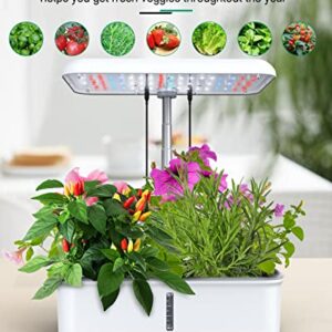 WiFi 14 Pods Hydroponics Growing System, Smart Hydro Indoor Herb Garden with LED Grow Light Up to 20.6", Automatic Timer, Plants Germination Kit with Pump System for Home Kitchen Gardening(White)