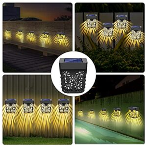 Molbory Solar Deck Lights Outdoor - Solar Fence Wall Lights Led Garden Decorative Lighting Waterproof Automatic Solar Step Lights Solar Powered Fence Lights for Post Front Door Stair Pool Backyard