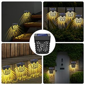 Molbory Solar Deck Lights Outdoor - Solar Fence Wall Lights Led Garden Decorative Lighting Waterproof Automatic Solar Step Lights Solar Powered Fence Lights for Post Front Door Stair Pool Backyard