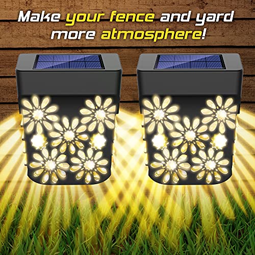 Molbory Solar Deck Lights Outdoor - Solar Fence Wall Lights Led Garden Decorative Lighting Waterproof Automatic Solar Step Lights Solar Powered Fence Lights for Post Front Door Stair Pool Backyard