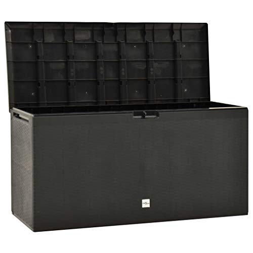 INLIFE 77 Gallon Garden Storage Box Outdoor Cushion Deck Patio Storage Chest Storing Pillow Tool Box Blanket Indoor Interior Container 44.9"x18.5"x23.6"(Anthracite)