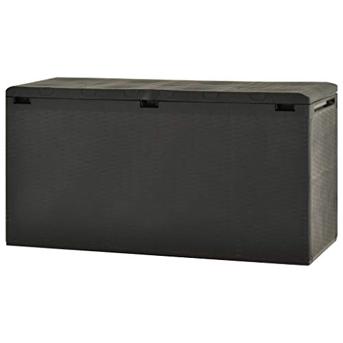 INLIFE 77 Gallon Garden Storage Box Outdoor Cushion Deck Patio Storage Chest Storing Pillow Tool Box Blanket Indoor Interior Container 44.9"x18.5"x23.6"(Anthracite)