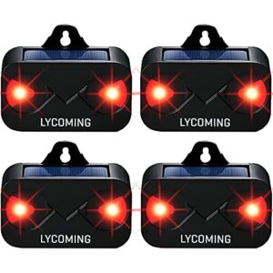 lycoming deer repellent raccoon repellent for nocturnal animals solar predator control light coyote deterrent devices with red led strobe lights skunk repellent for garden – 4 pack