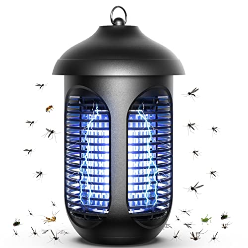 Bug Zapper Outdoor, Lunatino 4800V 20W Electric Mosquito Killer, Waterproof Mosquito Zapper Insect Fly Trap with Attractant for Home Bedroom Patio Garden Office (Black)