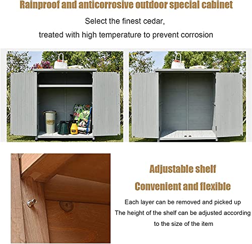 MUWIZ Outdoor Storage Shed, Storage Shed and Tool Shed Gardening Tools, Outdoor Storage Box, Garden Rainproof Box, Table Waterproof Sunscreen Farm Tools