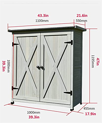 MUWIZ Outdoor Storage Shed, Storage Shed and Tool Shed Gardening Tools, Outdoor Storage Box, Garden Rainproof Box, Table Waterproof Sunscreen Farm Tools