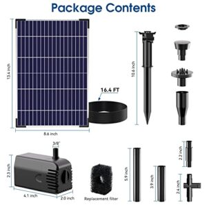 Antfraer 12W Solar Water Pump, Solar Fountain Pump Kit with 160GPH Submersible Water Flow Adjustable, Solar Powered Water Pump Outdoor, Solar Water Fountain for Bird Bath Fish Pond Garden Hydroponic