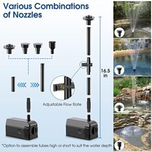 Antfraer 12W Solar Water Pump, Solar Fountain Pump Kit with 160GPH Submersible Water Flow Adjustable, Solar Powered Water Pump Outdoor, Solar Water Fountain for Bird Bath Fish Pond Garden Hydroponic