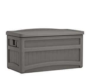 Suncast 73 Gallon Indoor/Outdoor Medium Deck Storage Box, Stoney