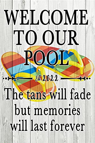 Novelty Metal Tin Sign 8"x12" Pool Decor for Vintage Swimming Pool Rules Aluminum Garden Yard Signs Christmas Birthday Gifts Home Decor Farm House Garage Art Wall Sign