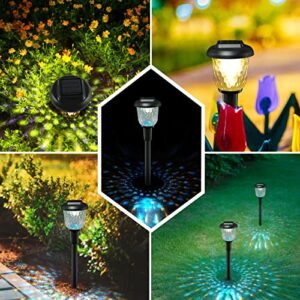 tailkat solar outdoor lights, led color changing and rgb solar lawn lights, ip65 waterproof garden pathway solar lights, built-in polysilicon panel, suitable for porch, balcony, garden(6 pack