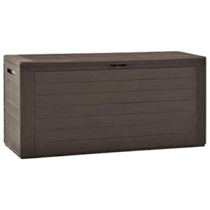 inlife 77 gallon garden storage box outdoor cushion deck patio storage chest storing pillow tool box blanket indoor interior container 45.7″x17.3″x21.7″(brown)