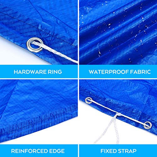 15ft Pool Cover, Swimming Pool Cover Inflatable Swimming Pool Cover Round Easy Set Cover for Frame Pools in Summer Outdoor Swimming