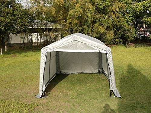 WALCUT Carport Garage Car Canopy Tent for Patio Garden Storage Large Portable Heavy Duty Grey 10 x 10 x 8 Feet Peak Roof Auto Shelter Outdoor Sheds