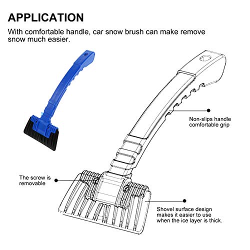 GARNECK Cleaning Tool Car Snow Shovel Plastic Anti-Slip Frost Snow Removal Shovel Removable Lightweight Ice Scraper Shovel Mud Removal Tool for Car Garden Camping Outdoor (Blue) Window Cleaner Tool
