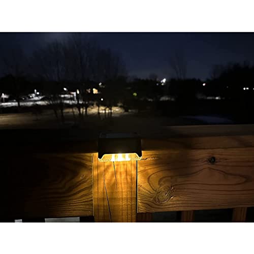 Solar Powered Outdoor Lights 16 Pack by Village Eight - Waterproof Solar Lights for Stairs Pathway Deck Patio Garden Lights - Weatherproof Automatic On (Warm White)