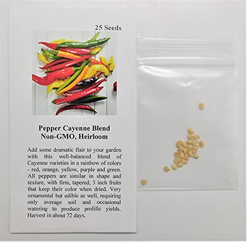 David's Garden Seeds Pepper Cayenne Blend 9622 (Multi) 25 Non-GMO, Heirloom Seeds
