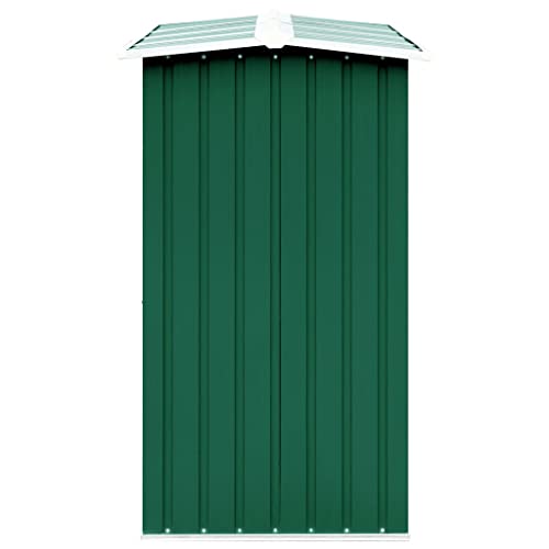 YEZIYIYFOB 11x3 FT Garden Log Storage Shed Galvanized Steel Firewood Storage Rack Outdoor Garden Log Timber Cabin Storage House Shelter Carrier 129.9"x36.2"x60.2" + Green