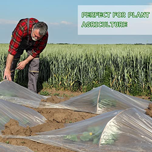 2 Pack Greenhouse Film 12' x 25' Clear Greenhouse Plastic Sheeting 6 Mil Green House Plastic Cover UV Resistant Polyethylene Film Coverings for Plant Farms Agriculture Garden
