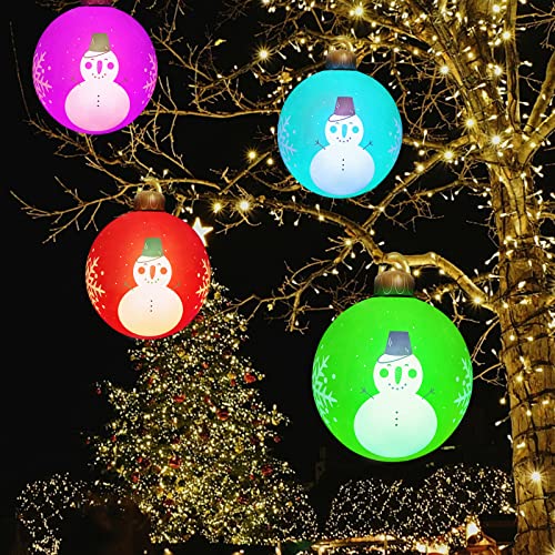 IOKUKI Light Up Pool Balls - 24 Inch Large Outdoor Decorated Ball with Rechargeable LED Light & Remote for Outdoor Yard & Pool Decorations - Red & White 1 PCS