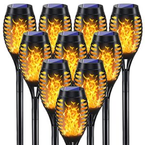 10pack solar torch lights for garden decor for outside, outside solar lights for yard, garden lights solar powered for patio decor, landscape luces solares for outdoor decorations for patio porch pool