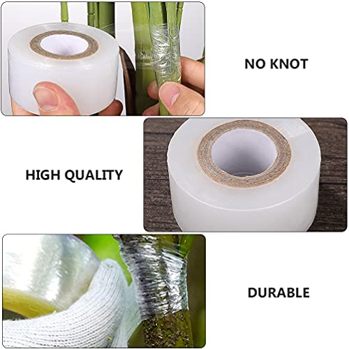 Cabilock Transparent Tape 5 Rolls Grafting Tape Garden Grafting Tape Clear Plant Repair Tape Self- Adhesive Garden Tape Stretchable Garden Graft Film for Fruit Floral Tree Stretch Belt Tool