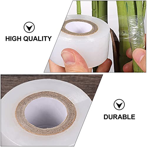 Cabilock Transparent Tape 5 Rolls Grafting Tape Garden Grafting Tape Clear Plant Repair Tape Self- Adhesive Garden Tape Stretchable Garden Graft Film for Fruit Floral Tree Stretch Belt Tool