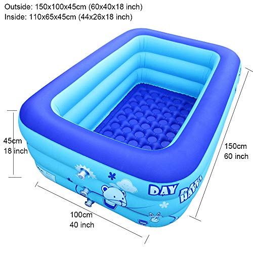 ECOiNVA Inflatable Swimming Pool Bathtubs Hot Tubs with Electric Air Pump (150cm)