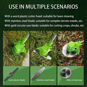 Electric Lawn Mowers , Weed Eater/Grass Edge Trimmer, Height Adjustable Cordless Electric Lawn Mower for Grass Trimming/Edging, Lawn and Garden Care