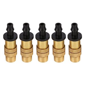 5pacs brass misting spray nozzle connect 4/7mm capillary outdoor garden atomizing misting sprayer water hose nozzle for greenhouse landscaping garden outdoor cooling misting system