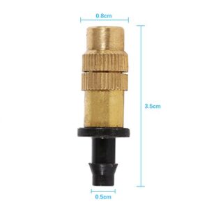 5Pacs Brass Misting Spray Nozzle Connect 4/7mm Capillary Outdoor Garden Atomizing Misting Sprayer Water Hose Nozzle for Greenhouse Landscaping Garden Outdoor Cooling Misting System