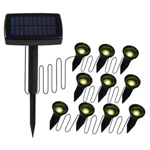 engmoo solar garden led lights 10 in1 waterproof outdoor solar powered lamp for patio landscape flower beds,porch, yard paths walkways