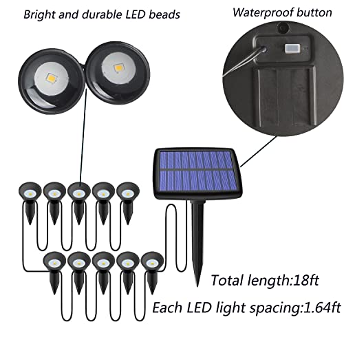 Engmoo Solar Garden Led Lights 10 in1 Waterproof Outdoor Solar Powered lamp for Patio Landscape Flower Beds,Porch, Yard Paths Walkways