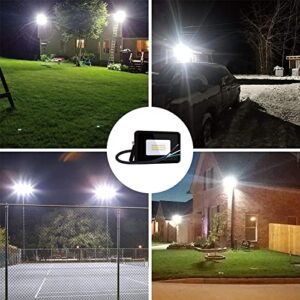 MIHEAL 110V 2Pack 10W LED Flood Light,Cool White, IP68 Waterproof Super Bright Security Lights, Outdoor Floodlight for Yard, Garden, Playground, Basketball Court [Energy Class A++]