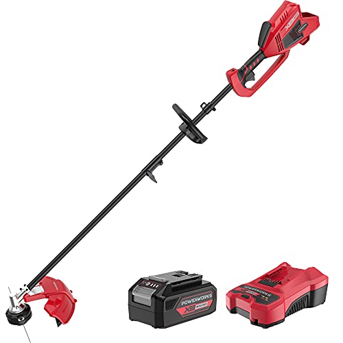 POWERWORKS 40V 16 Inch String Trimmer, Weed Eater Grass Wacker Cordless for Garden and Lawn, Front Mount, 2Ah Battery and Charger Included, 2106113AZ