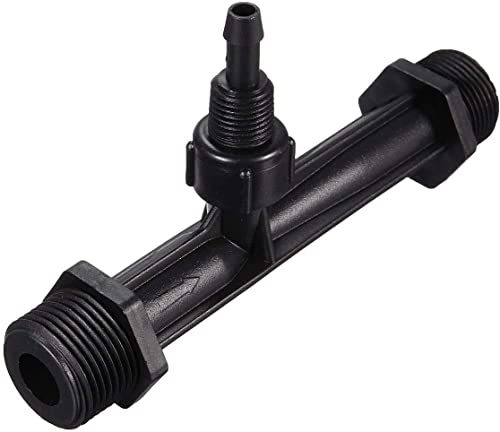 Wytino Fertilizer Injector Tube, Irrigation Venturi Fertilizer Injector 1/2" 3/4” 1” Inch Garden Fertilizer Mixer Injector, Agriculture Device Plastic, Black(1/2 inch)