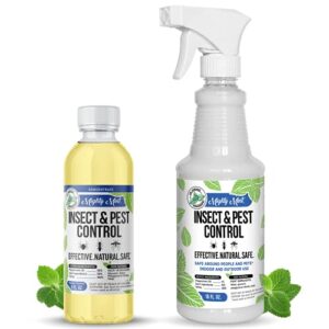 mighty mint peppermint oil insect & pest control spray with concentrate – makes 1 gallon