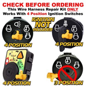 HD Switch Starter Ignition Switch Wire Harness Connector Repair Kit Replaces John Deere Mowers D100 D105 D110 D120 D125 D130 D140 D150 D155 D160 D170 Lawn Mower Garden Tractors