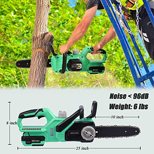 DREAMVAN Cordless Chainsaw, 20V Battery Powered Chainsaw, 10'' Battery Chainsaw with 4.0Ah Lithium Battery & Fast Charger, Electric Chainsaw for Trees Pruning, Wood Cutting, Farm/Garden