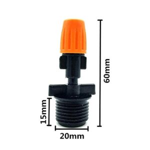 Irrigation Dripper 40 Pcs Mist Nozzle Spray Adjustable Closable Garden Lawn Irrigation Droplets Single-head Combined With 1/2"connector