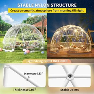 VEVOR 12FT Garden Dome Bubble Tent, Upgraded Geodesic Dome Greenhouse with Transparent TPU Cover and Sand Bags, Waterproof Garden Dome House for Patio and Dining Places