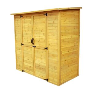 leisure season elss2003 extra large outdoor storage shed – brown – wooden gardening lockers, closet – tool organizer cabinet with double doors, adjustable shelves – yard, garden, lawn patio furniture