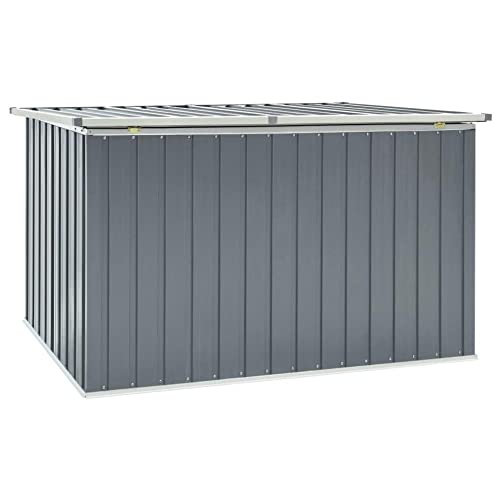 Outdoor Garden Storage Box - Large Weather-Resistant Deck Box for Pool Accessories and Garden Tools - Patio Storage Container with Galvanized Steel - Suitable for Indoor and Outdoor Use - Grey