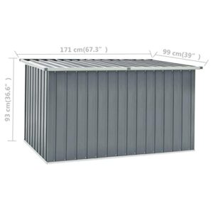 Outdoor Garden Storage Box - Large Weather-Resistant Deck Box for Pool Accessories and Garden Tools - Patio Storage Container with Galvanized Steel - Suitable for Indoor and Outdoor Use - Grey