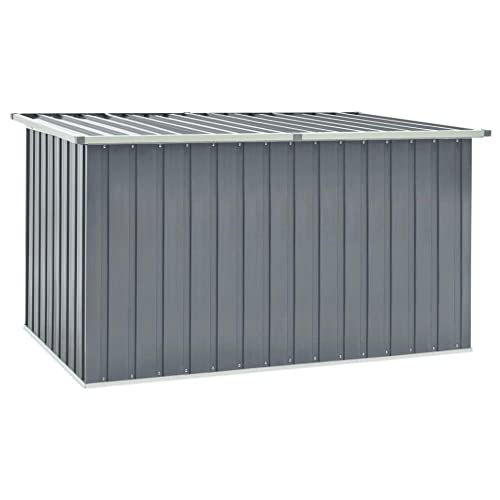 Outdoor Garden Storage Box - Large Weather-Resistant Deck Box for Pool Accessories and Garden Tools - Patio Storage Container with Galvanized Steel - Suitable for Indoor and Outdoor Use - Grey