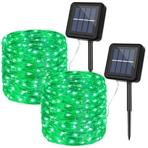 kpafory solar string lights outdoor,2 pack waterproof solar fairy lights 36ft 100led 8 modes copper wire lights for patio yard trees christmas wedding banquet garden decorations,green